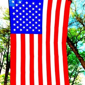 24” x 37”  American flag  - nylon fiber NEW easy to hang